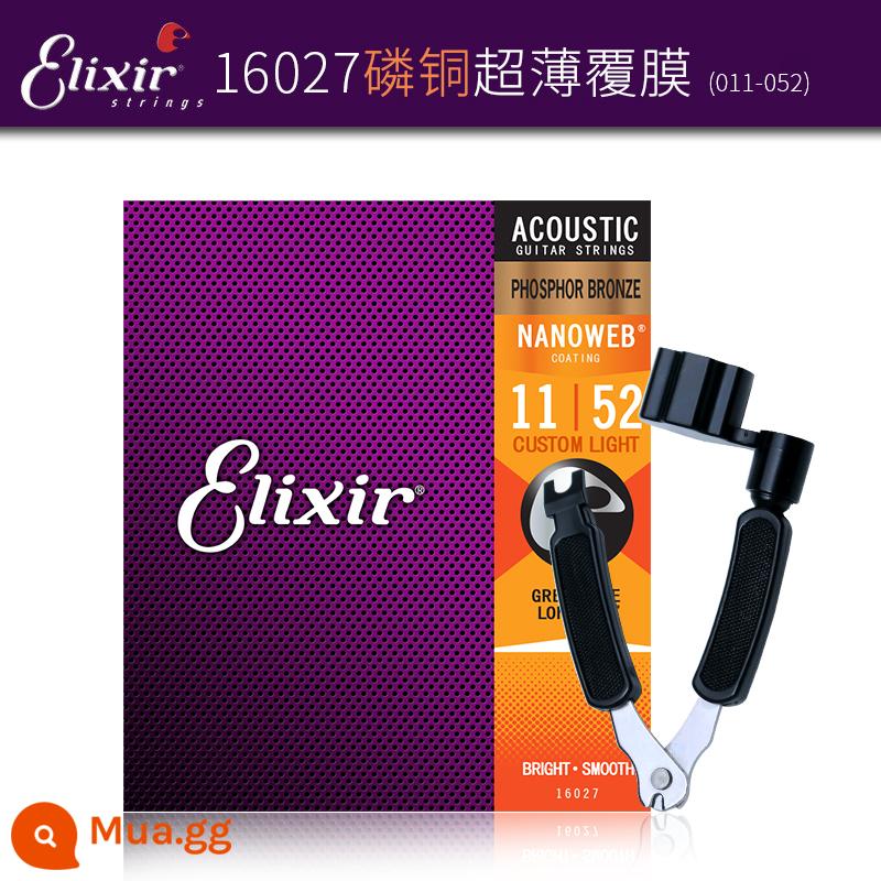 Dây Đàn Guitar Acoustic Elix 16052 Ballad 11052 Dây Đàn Guitar Trọn Bộ ELIXIR Elix - 16027 đồng lân quang (011-052) + dao cắt dây