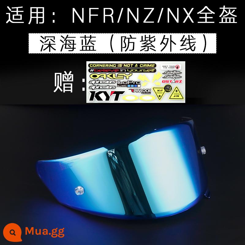 kyt k2 ttc nfr nx nz đầu máy mũ bảo hiểm đầy đủ kính siêu cha thảm sát Marvel miếng dán chống sương mù - NFR/NZ/NX màu xanh đậm