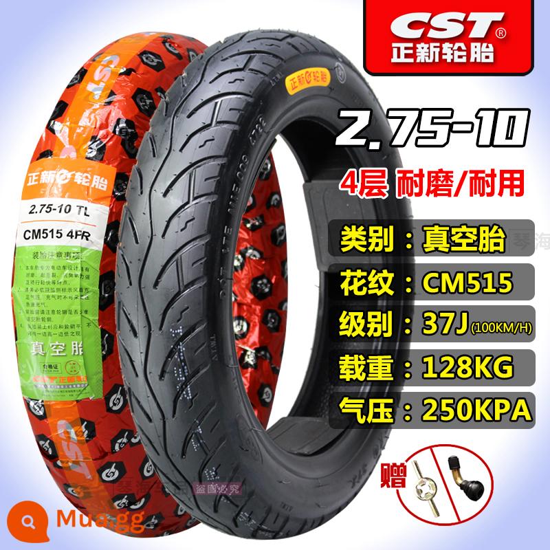 Xe điện lốp Zhengxin 2.50/2.75-10 14X2.50 250/275 Lốp chân không 60/100-10 - 2.75-10 Lốp không săm Zhengxin 4 lớp CM515