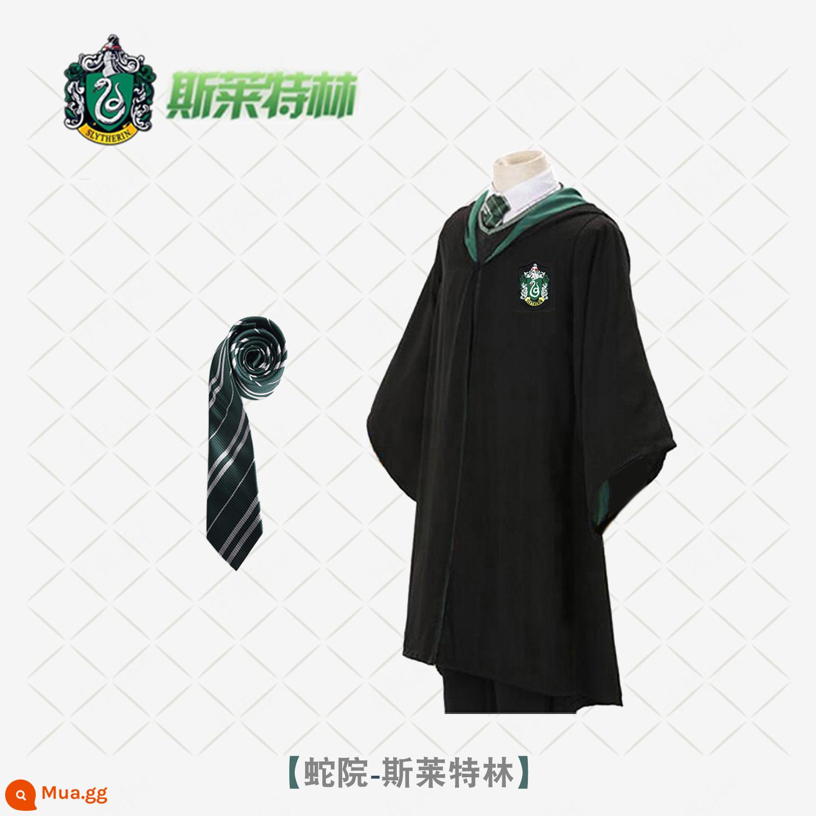 Bướm Harry's Potter Cosplay Quần áo Grandma Fensin Dostlin Magic Robe School Đồng phục học viện - Áo choàng Slytherin + cà vạt