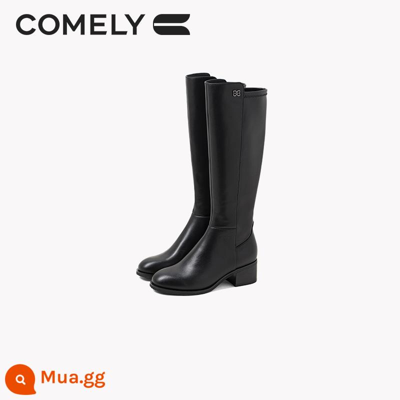 Conley Boots Nữ Gót Dày Mùa Đông 2022 Mới Da Bò Giày Bốt Dài Phong Cách Anh Quốc - Màn hình nhiều màu xám đậm vui lòng không chụp ảnh