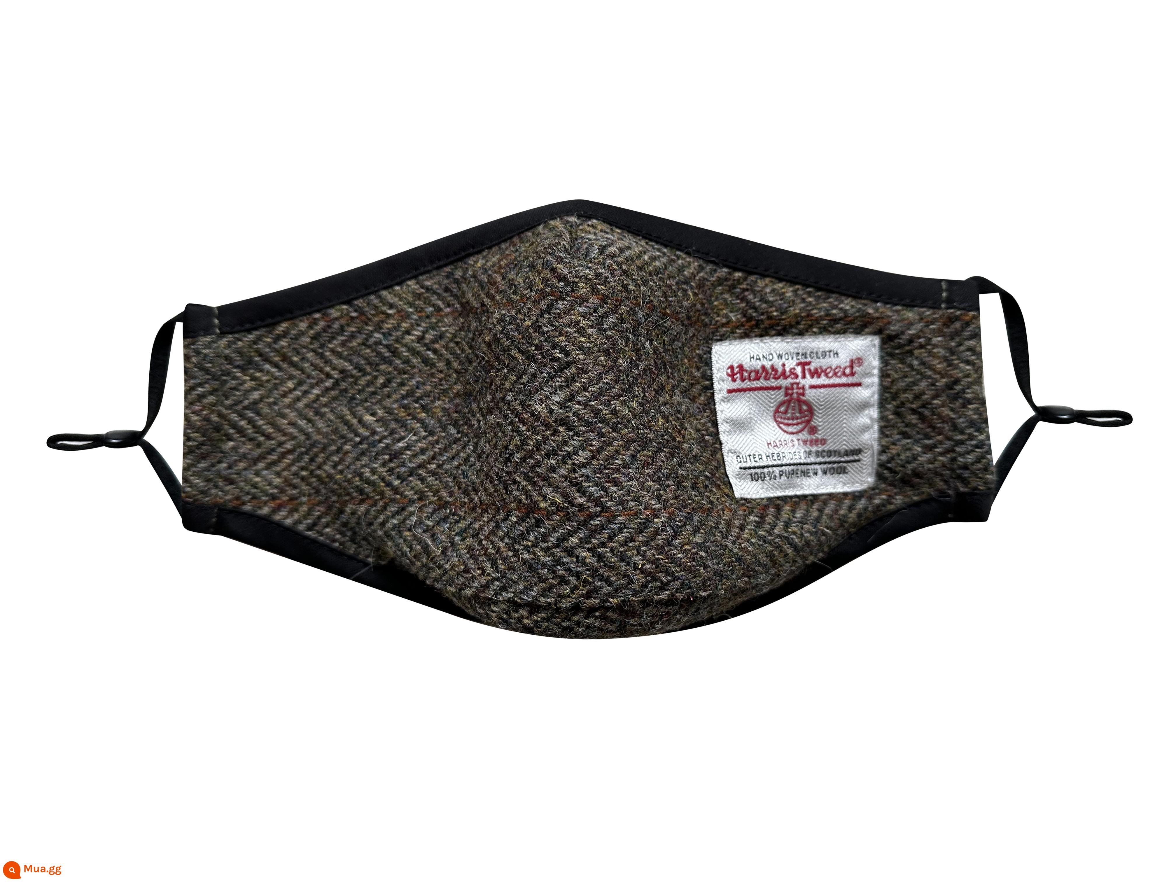 Harris Tweed xịn và xịn làm quà giữ ấm cho ai đó và khẩu trang cắt 3 chiều - Mặt nạ Harris/Mẫu xương cá nâu xanh