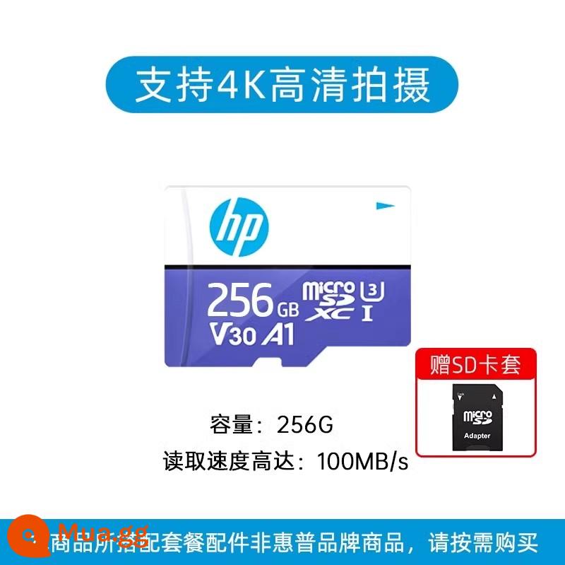 HP Chính Hãng 128G Lái Xe Đầu Ghi Giám Sát Thẻ Nhớ Camera Máy Bay Không Người Lái Thẻ Nhớ Flash TF Tốc Độ Cao - 256G [ngăn chứa thẻ SD miễn phí]