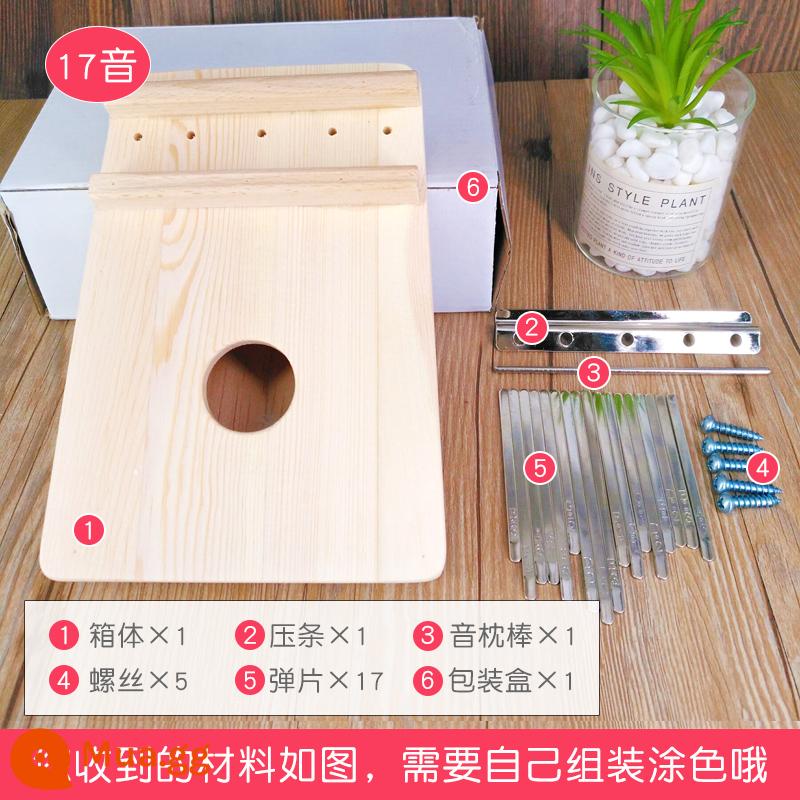 Lắp ráp đàn Ukulele DIY đàn guitar nhỏ handmade tự chế chất liệu gói vẽ tay bằng gỗ graffiti - Đàn piano ngón cái 17 âm (không bao gồm bút vẽ)