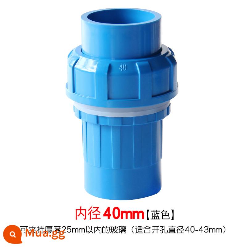 Baisheng khớp sống loại khớp nối nước trên và dưới với ống PVC khớp sống nhanh chóng kéo dài răng bên trong và bên ngoài phụ kiện bể cá thẳng - 40mm--màu xanh