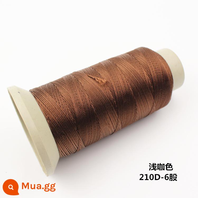 Máy may chủ đề hộ gia đình lớn cuộn da sợi handmade sợi nylon cường độ cao lụa màu sáng sợi tơ jeans sợi dày - Cà phê nhẹ 210-D6[400D]