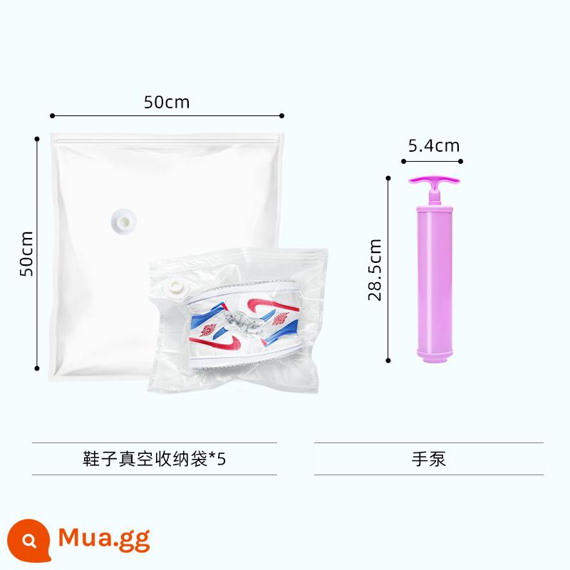 Taili air-free túi nén chân không túi lưu trữ nhà chăn xuống áo khoác quần áo du lịch túi lưu trữ đặc biệt - Túi đựng giày 50*50cm, 5 gói [có bơm hơi]..