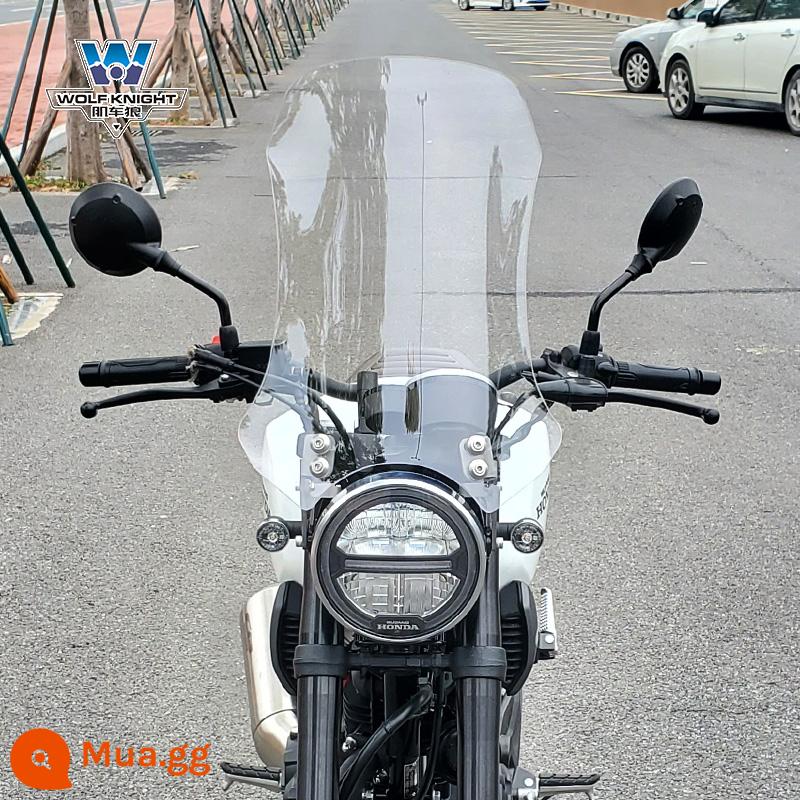 Sói xe cơ bắp phù hợp với kính chắn gió Honda CB190SS kính chắn gió nhỏ kính chắn gió retro sửa đổi đặc biệt cho xe máy du lịch xe đặc biệt - (Trong suốt) Cao 50cm Chỉ phù hợp với CB190SS