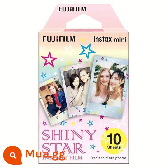 Giấy ảnh Fuji Polaroid 3 inch mini8/9/11/7s/25/50/70/90/liplay giấy ảnh viền trắng - 10 sao + miếng dán góc