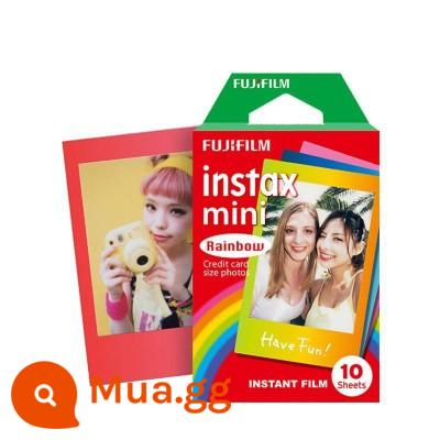 Giấy ảnh Fuji Polaroid 3 inch mini8/9/11/7s/25/50/70/90/liplay giấy ảnh viền trắng - Hình ảnh 10 cầu vồng + dán góc