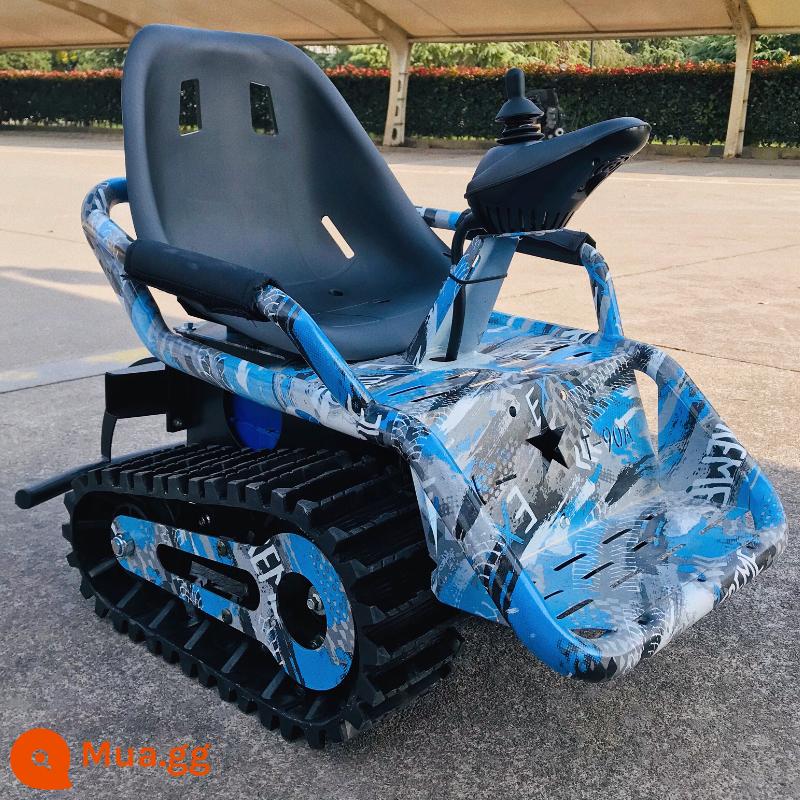 Xe điện trẻ em đường đua xe tăng nhỏ ATV địa hình kart vuông cho thuê đồ chơi giải trí cho trẻ em trên mọi địa hình - màu hoa màu xanh