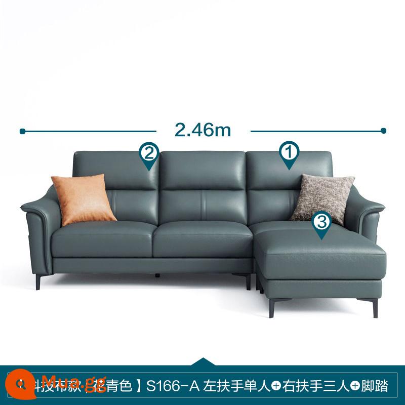 Công nghiệp gỗ của Lin Sedicades Vải Sofa Phòng khách Công nghệ Căn hộ nhỏ Công nghệ Vải SOFA Ánh sáng Đơn giản sang trọng S166 - Phiên bản giới hạn [Phong cách vải kỹ thuật giả da | Màu lục lam hoa] S166-A gác tay trái đơn + gác tay phải ba người + gác chân