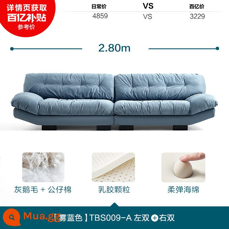 Lin's Home Furnishing Modern Simple Cloud Cream Wind Fabric Sofa Bed Nội thất phòng ngủ chính Lin's Wood Industry TBS058 - Phiên bản giới hạn [Xanh sương mù] TBS009-A Cặp trái + Cặp phải