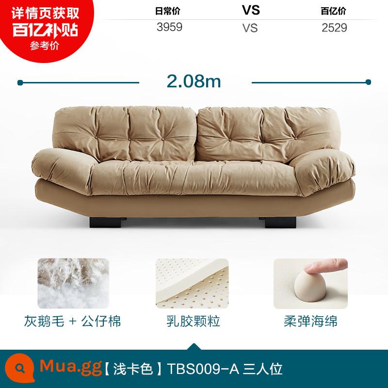 Lin's Home Furnishing Modern Simple Cloud Cream Wind Fabric Sofa Bed Nội thất phòng ngủ chính Lin's Wood Industry TBS058 - [Màu thẻ ánh sáng]TBS009-A ba người