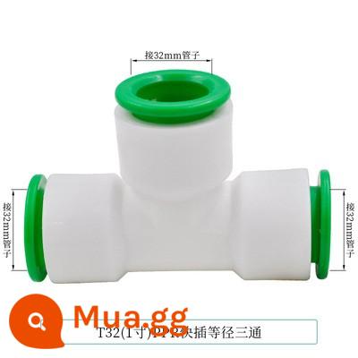 Đầu nối nhanh PPR 4 điểm 20 phụ kiện đường ống nước PE hàn kín hai đầu nối nhanh không dùng nhiệt trực tiếp trong dòng - Áo thun cắm nhanh YS màu trắng nhạt 32