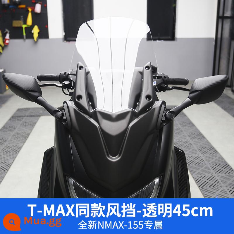 22 Yamaha NMAX155 sửa đổi kính chắn gió phía sau gương phía trước giá đỡ bộ nâng kính tmax kit - Kính chắn gió trong suốt 45cm + gương chiếu hậu TMAX cùng kiểu kính chắn gió