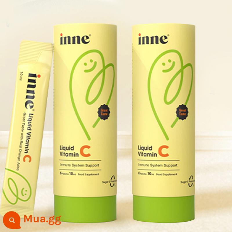 Kho ngoại quan inne tuổi thơ cam ngọt VC uống canxi magie kẽm thỏi vàng nhỏ canxi lỏng xách tay vitamin C - VC60ml*2 lon