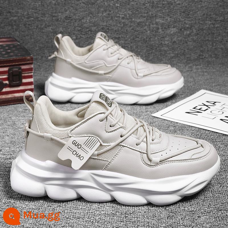 Size Lớn 45 size 46 Giày nam màu đen mùa thu 47 thể thao giải trí dừa 48 thoáng khí 49 Giày nam 2023 phong cách mới - 9909 màu be + tất