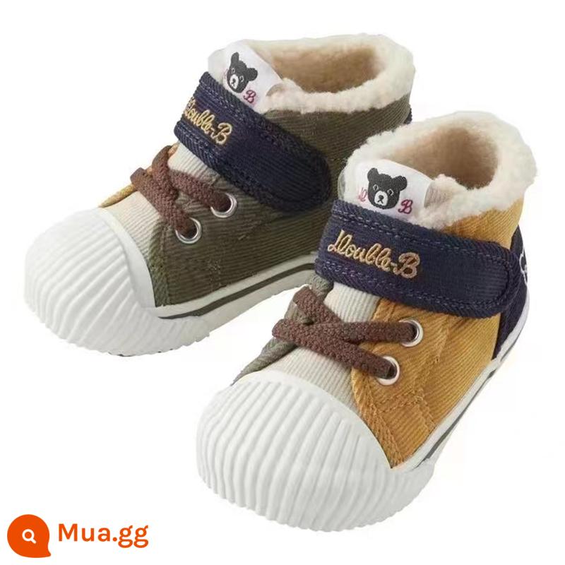 Hàng nội địa mikihouse gấu đen big boy plus giày cotton nhung vỏ giày made in Japan 63-9301-576 - Hàng có sẵn màu vàng và xanh phù hợp