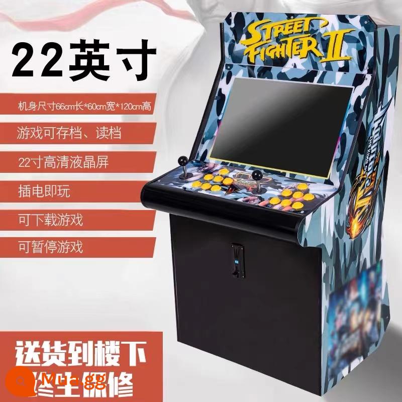 Moonlight Treasure Box bảng điều khiển trò chơi quy mô lớn Boxing King 97 máy tính để bàn máy arcade hoài cổ tích hợp rocker đôi chiến đấu vận hành bằng đồng xu tại nhà - 22 inch ngụy trang 7 nút 128GWIFI 23.000 game