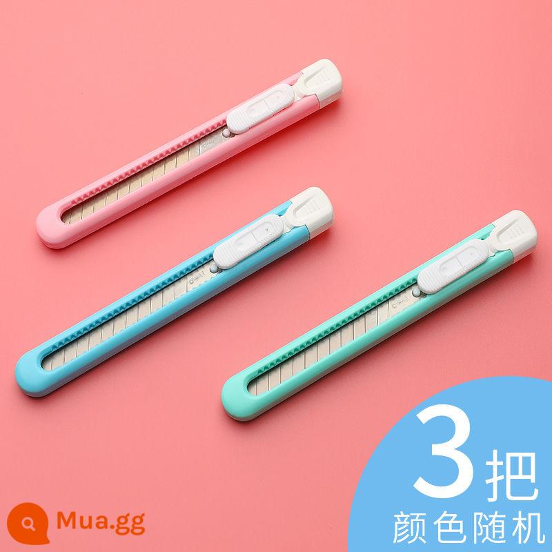 Mini Mạnh Mẽ Nghệ Thuật Dao Bung Gói Thể Hiện Dao Gói Dụng Cụ Mở Di Động Cắt Bằng Thép Không Gỉ Trắng Tự Động Thu Nhỏ - [Kẹo Màu Ba] Màu Sắc Ngẫu Nhiên