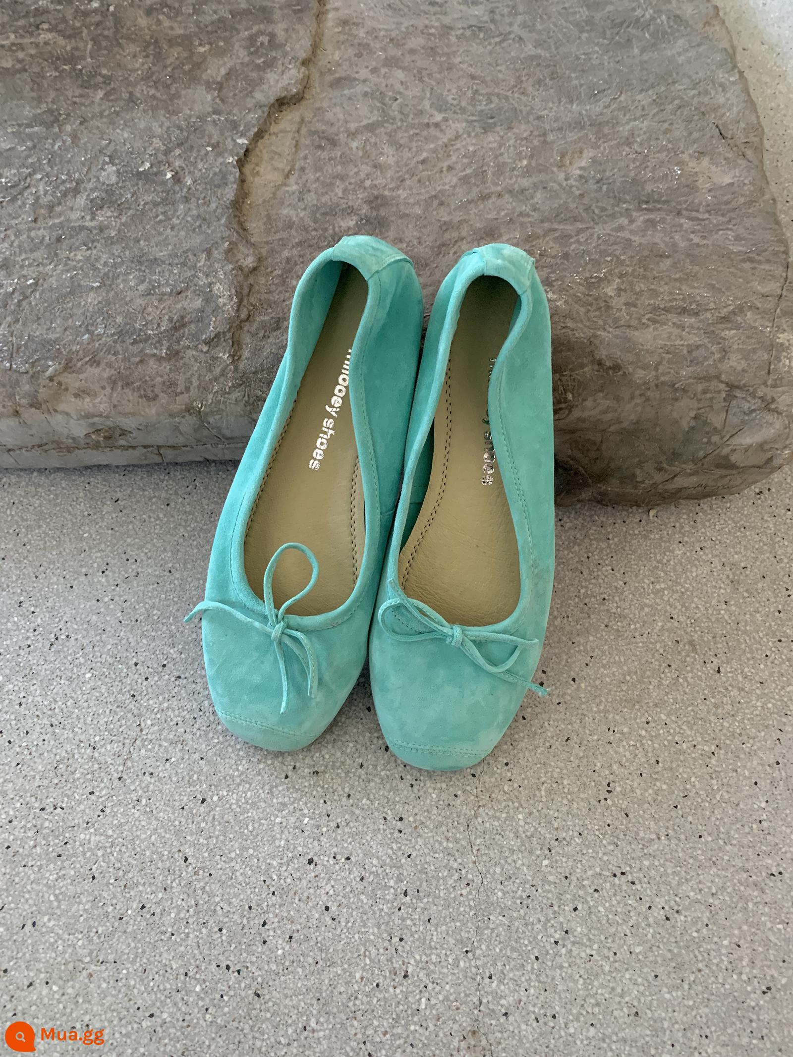 Lost Nai Sừng Tấm "Sống Động Ba Lê Giày" Pháp Retro Cổ Tích Flat Ballet Giày Xuân Thu Da Thật Chính Hãng Da Túi Giày dành cho Nữ - Tiffany Green Bán trước Tiffany Green 8 ngày làm việc