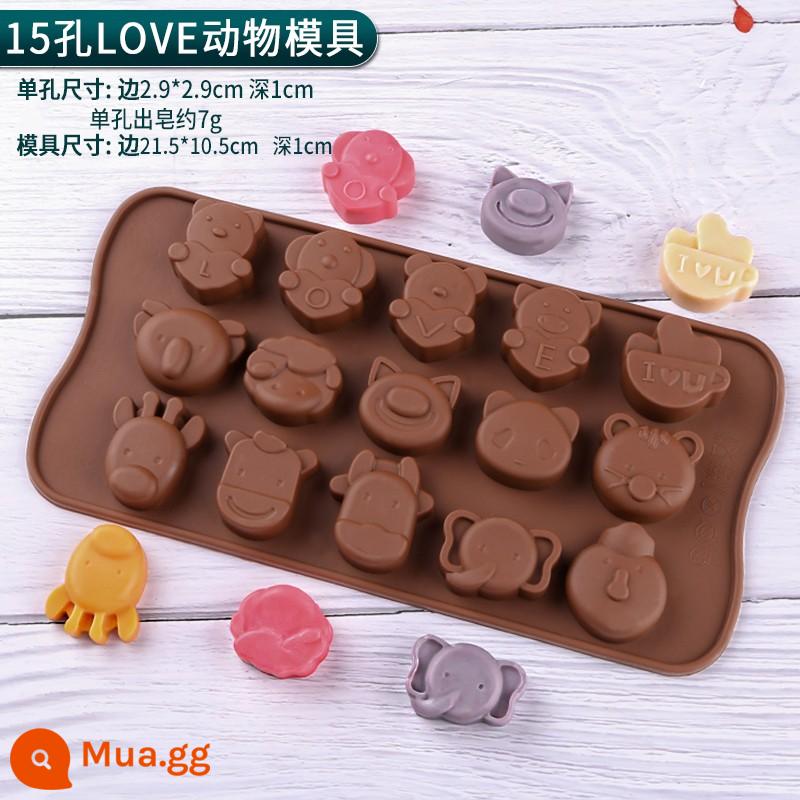 Miễn phí vận chuyển khuôn silicone bộ sưu tập pha lê keo AB keo handmade tự làm gói nguyên liệu nhựa epoxy keo mài mòn móng vuốt mèo - 15 lỗ yêu động vật