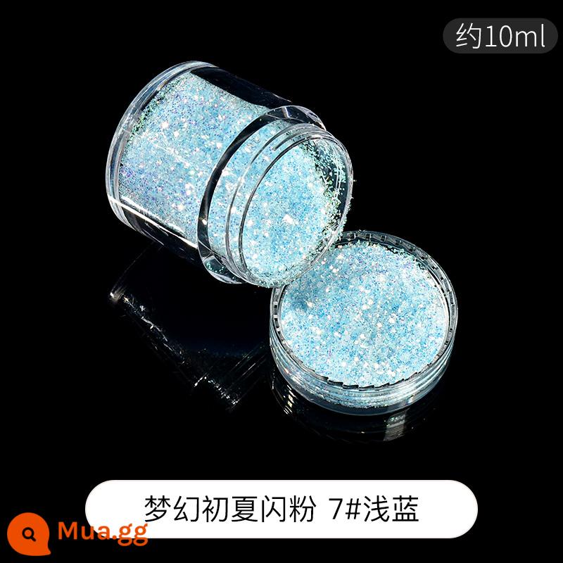 Mịn đèn flash bột tự làm chất liệu handmade Đầm pha lê keo AB keo khuôn nhựa UV keo cát lún mạt chược phụ - Lấp lánh đầu hè mộng mơ 7# xanh nhạt