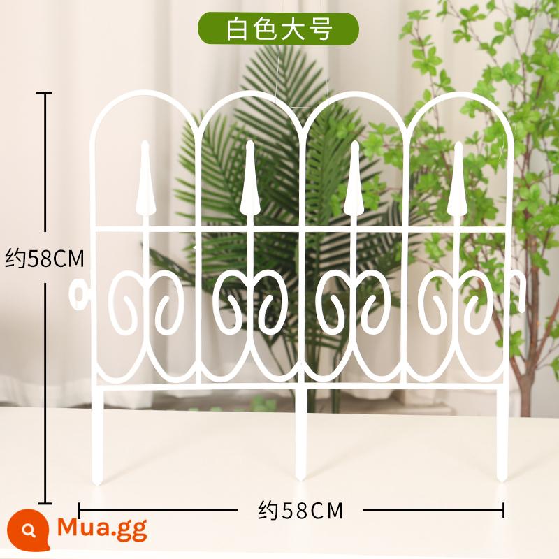 Hàng rào nhựa PVC gia cố lan can hàng rào sân vườn giường hoa hàng rào cách ly sân hàng rào trường học ngoài trời - Model xuất khẩu nâng cấp [58*50] màu trắng