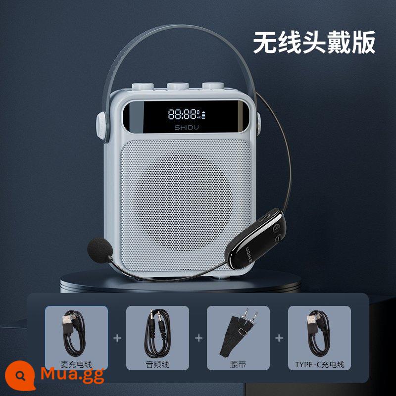 Shidu S95 Vuông Dance Bluetooth Loa Gia Đình Di Động Nhỏ Khối Lượng Lớn Karaoke Ngoài Trời Có Micro - Tai nghe không dây màu trắng ngọc trai