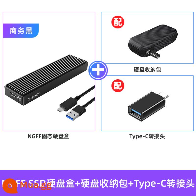 Hộp đĩa cứng Orico m.2 thunder speed nvme/SATA giao thức kép hộp đĩa cứng di động usb3.1gen2typec di động bên ngoài pcie máy tính xách tay máy tính xách tay làm mát đĩa cứng trạng thái rắn - [Mô hình làm mát sọc NGFF phiên bản nhanh Gói ổ cứng 5Gbps + Bộ chuyển đổi Type-C]