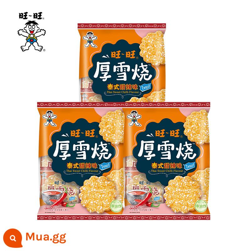 Want Want Classic Senbei Bánh Tuyết Bánh Cơm Bánh gạo Hỗn hợp Gia đình Gói Bánh gạo Combo tiệc thông thường - Bánh tuyết cay ngọt kiểu Thái 105g*3 gói