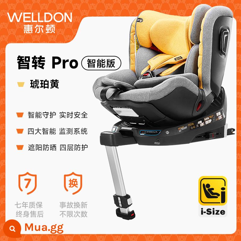 Ghế an toàn trẻ em welldon Welldon Zhizhuan Pro Xe ô tô cho bé 0-7 tuổi có vòng xoay ô tô cho bé - Zhizhuan Pro-Amber Yellow EPP+ Phiên bản thông minh