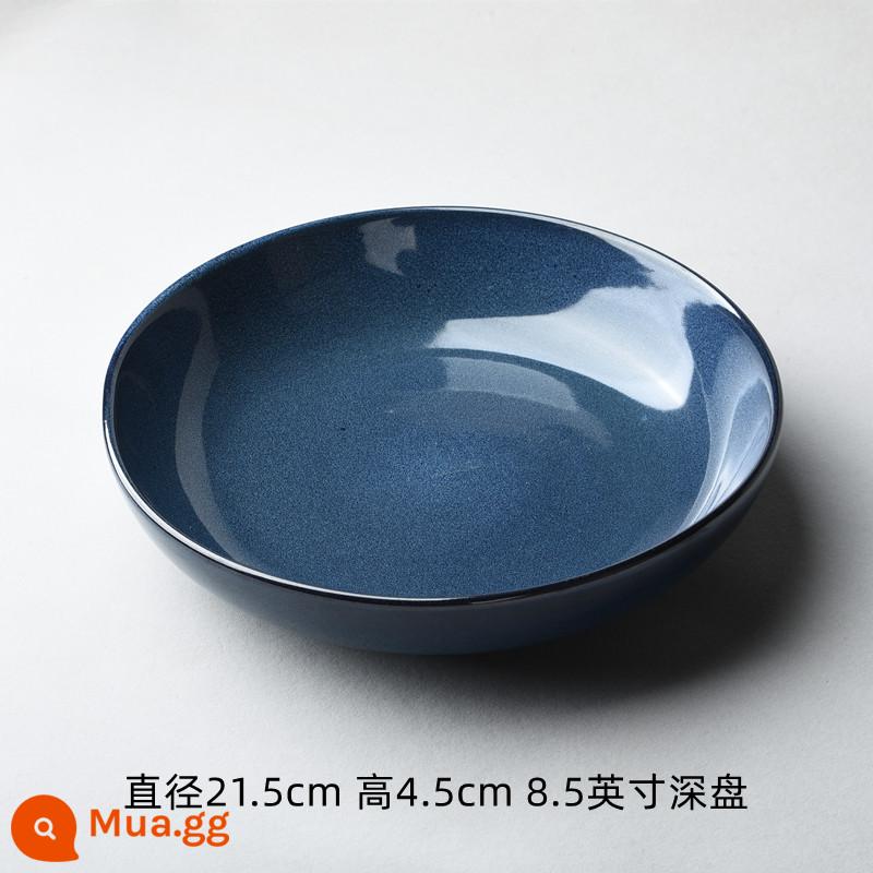 Nghệ sĩ 8 inch cá tính Bộ đồ ăn Nhật Bản đĩa phương Tây sáng tạo đĩa sứ hộ gia đình đĩa tròn bít tết đĩa đĩa ăn tối - hoa vân anh 68