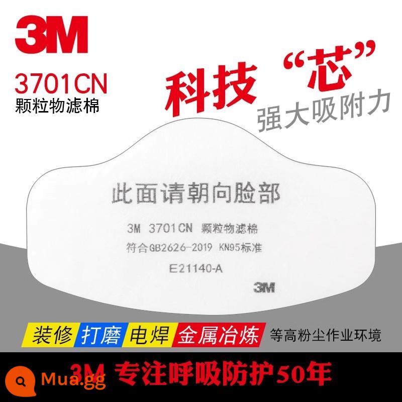 Mặt nạ chống bụi 3M chống bụi công nghiệp mặt nạ silicon thoáng khí mặt nạ mài thợ hàn mỏ than đặc biệt xác thực - Bông lọc loại KN95: model 3701 (20 miếng).