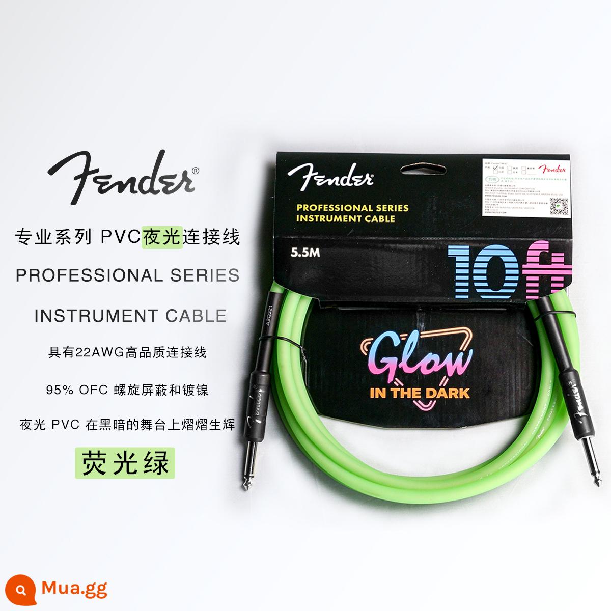 [Blint House] Fender Fanta gốc bản gốc Neon Chữ ký điện Guitar Guitar Guitar Bass Connect - Xanh dạ quang 5,5m