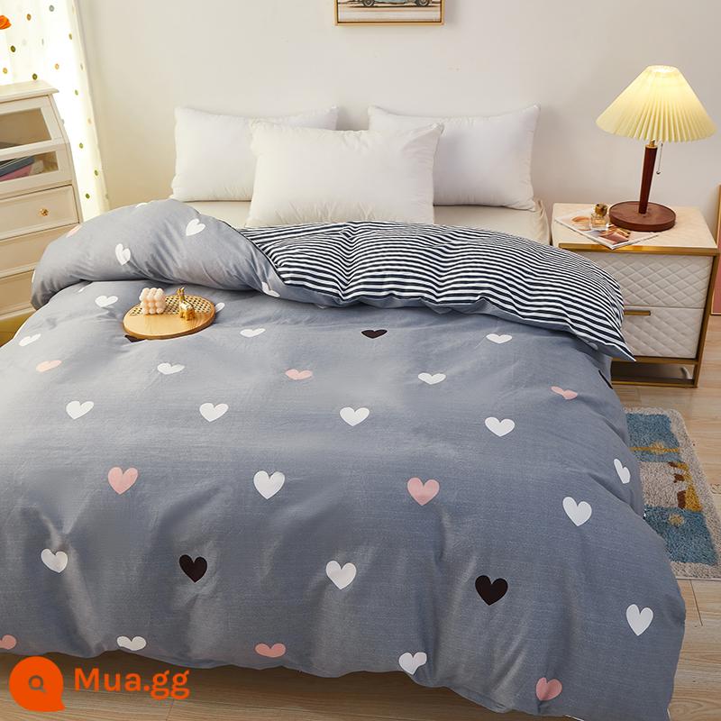 Nhỏ tươi nguyên chất cotton vỏ chăn đơn mảnh vỏ chăn 150x200 đơn ký túc xá 180x200x230 chăn đôi - tinh thần mong muốn màu xám màu xám