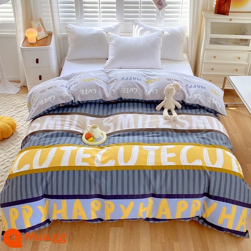 Nhỏ tươi nguyên chất cotton vỏ chăn đơn mảnh vỏ chăn 150x200 đơn ký túc xá 180x200x230 chăn đôi - Hải quân Dyson