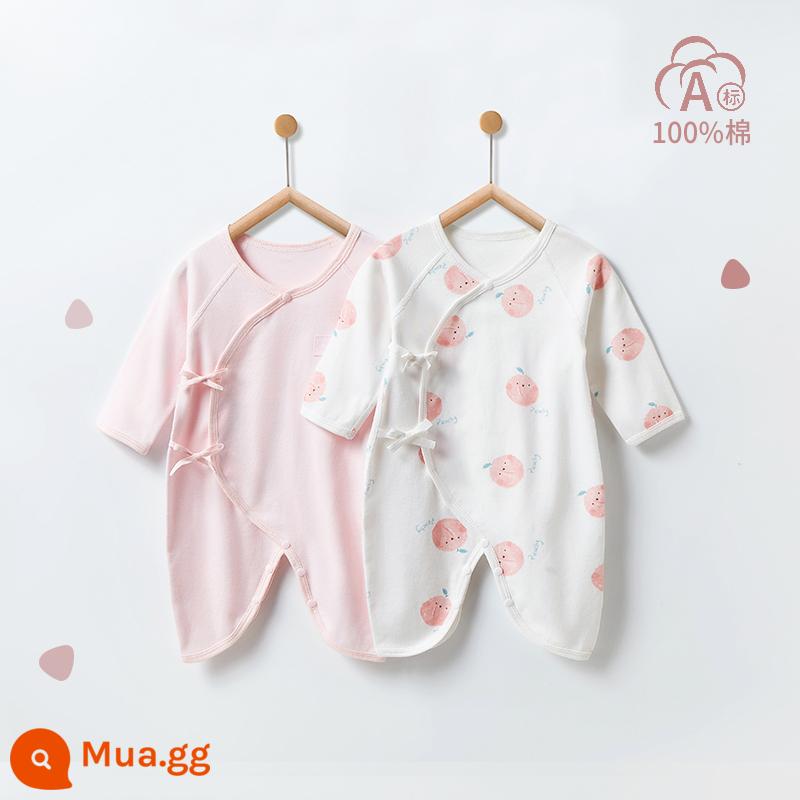 Quần áo trẻ sơ sinh mùa đông áo liền quần trẻ sơ sinh áo liền quần leo núi 3-6 tháng một lớp cotton nguyên chất đi chơi mùa thu đông - bột in đầy đủ + mực tinh khiết