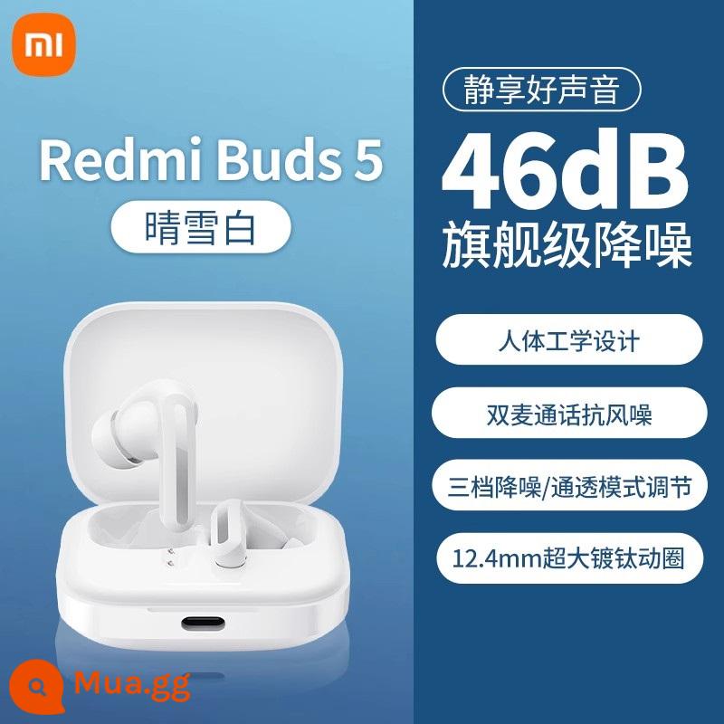 Sản phẩm mới Xiaomi RedmiBuds5 Tai nghe Bluetooth không dây Redmi Tai nghe nhét tai giảm tiếng ồn 46dB 2024 Thể thao phổ biến - Redmi Buds 5 màu trắng