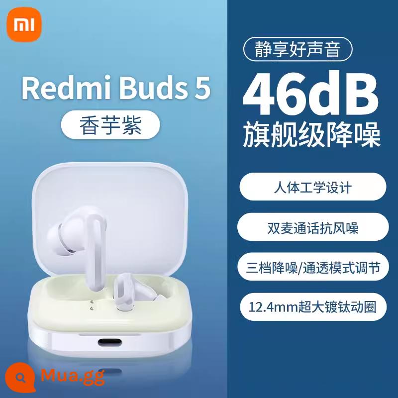 Sản phẩm mới Xiaomi RedmiBuds5 Tai nghe Bluetooth không dây Redmi Tai nghe nhét tai giảm tiếng ồn 46dB 2024 Thể thao phổ biến - Redmi Buds 5 Tím