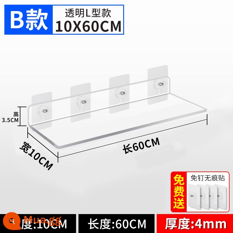 Kệ Acrylic Treo Tường Phân Vùng Miễn Phí Đấm Tường Bảng Một Từ Bếp Bột Phòng Tắm Kệ Tùy Chỉnh - Phần B 60*10