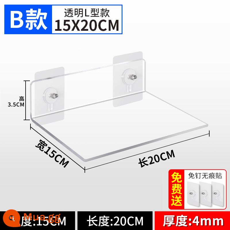 Kệ Acrylic Treo Tường Phân Vùng Miễn Phí Đấm Tường Bảng Một Từ Bếp Bột Phòng Tắm Kệ Tùy Chỉnh - Loại B 20-15cm có thể được tùy chỉnh