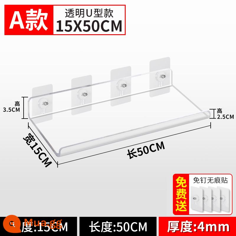 Kệ Acrylic Treo Tường Phân Vùng Miễn Phí Đấm Tường Bảng Một Từ Bếp Bột Phòng Tắm Kệ Tùy Chỉnh - Loại A 50*15 cm có thể được tùy chỉnh