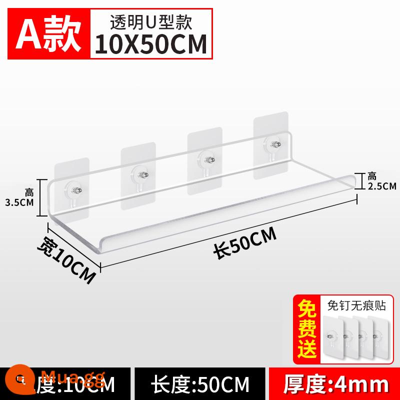 Kệ Acrylic Treo Tường Phân Vùng Miễn Phí Đấm Tường Bảng Một Từ Bếp Bột Phòng Tắm Kệ Tùy Chỉnh - Loại A 50*10 cm có thể được tùy chỉnh