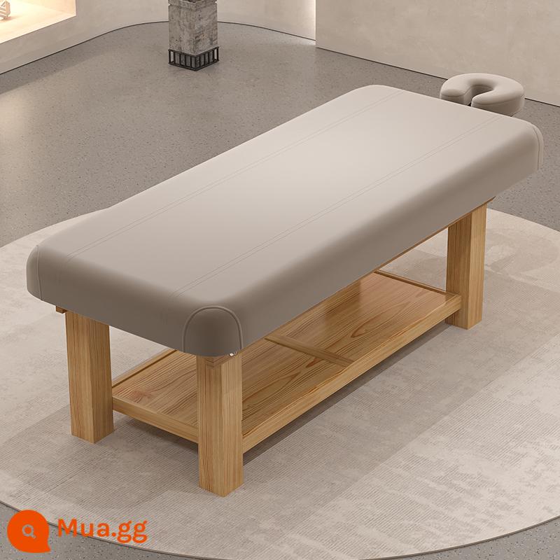 Điện nâng cao su gỗ chắc chắn giường làm đẹp thẩm mỹ viện chuyên dụng giường massage giường massage giường vật lý trị liệu giường thêu hình xăm - Gối thẳng PU siêu sợi màu xám thế hệ thứ hai