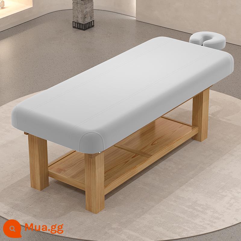 Điện nâng cao su gỗ chắc chắn giường làm đẹp thẩm mỹ viện chuyên dụng giường massage giường massage giường vật lý trị liệu giường thêu hình xăm - Gối thẳng thế hệ thứ hai màu trắng siêu sợi PU