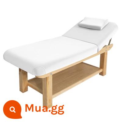 Điện nâng cao su gỗ chắc chắn giường làm đẹp thẩm mỹ viện chuyên dụng giường massage giường massage giường vật lý trị liệu giường thêu hình xăm - Kiểu lỗ PU sợi nhỏ màu trắng với đầu được làm nóng