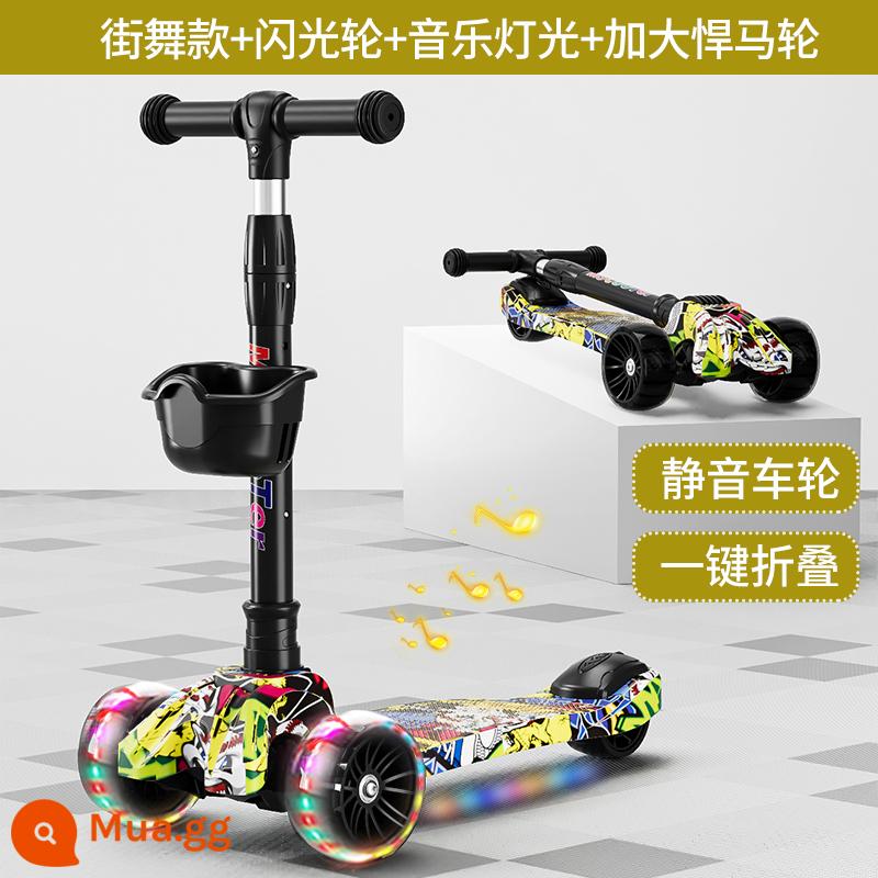 Xe Scooter cho bé 1-3-6-12 tuổi xe đạp trẻ em mẫu gấp bé trai và bé gái xe trơn cho bé - Khiêu vũ đường phố/Bánh xe Hummer/Lễ hội âm nhạc