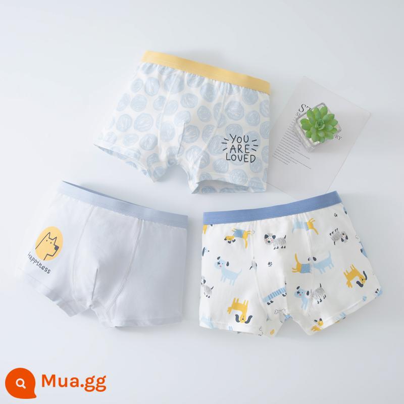 Quần lót trẻ em Babudou cotton bốn góc quần lót bé trai trung và lớn trẻ em quần đùi cotton bé trai trẻ trung - Mã tiêu chuẩn Lutongmeng 7917